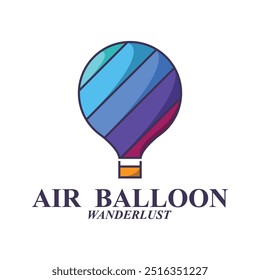 colorful hot air balloon logo design with creative ideas.