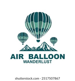 colorful hot air balloon logo design with creative ideas