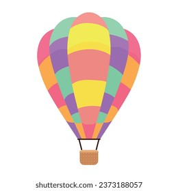 Colorful hot air balloon on white background