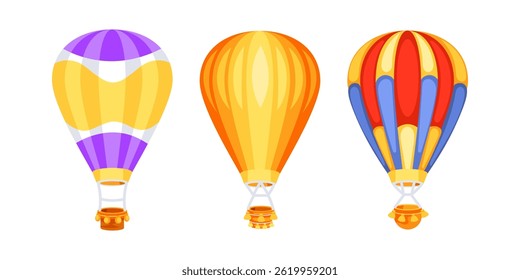 Colorful hot air balloons floating in the sky