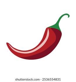 Colorful hot chili peppers on a plain white background. Vector illustration.