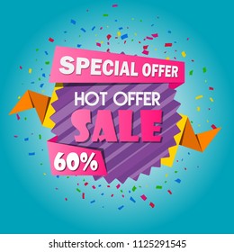 Colorful hot sale, Discount, special offer round badge badge vector design.