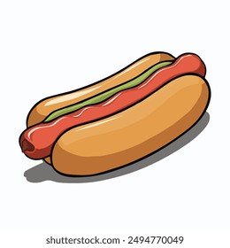 A colorful hotdog vector illustration