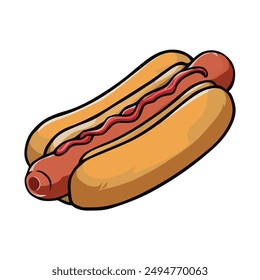 A colorful hotdog vector illustration