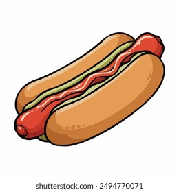 A colorful hotdog vector illustration