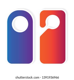 colorful hotel door hanger icon- vector illustration