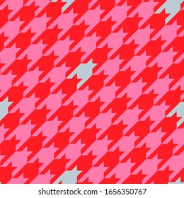  Colorful hounds tooth seamless pattern with grey details. Pied-de-poule modern repeat design for tweed fabric or gift bag print.