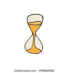 Colorful hourglass icon in vector. Colorful doodle hourglass illustration in vector. Sand watch illustration.