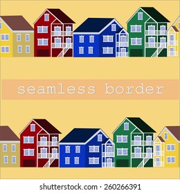 Colorful house border illustration banner