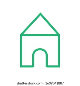 Colorful house designs. Vector cheerful isolated logo. Home icon.