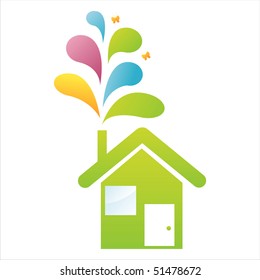 colorful house isolated