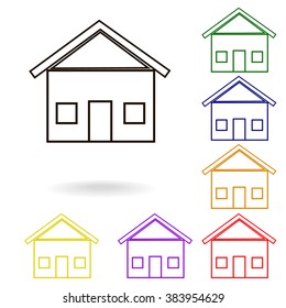 colorful house set icons on white background icon vector picture drawing image graphic art ai