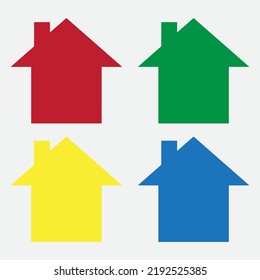 Imagen vectorial de icono de forma de casa colorida.