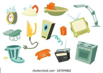 Colorful household items