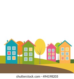 Colorful Houses, Autumn Theme