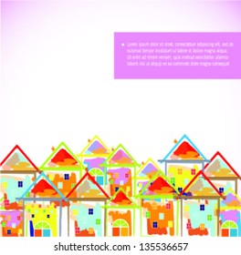 Colorful houses design vector background