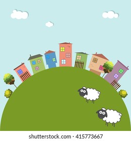 Colorful Houses. Real Estate Concept