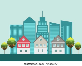 Colorful Houses, Real Estate Concept