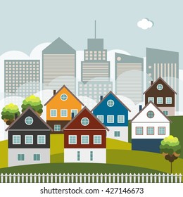 Colorful Houses, Real Estate Concept