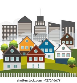 Colorful Houses, Real Estate Concept