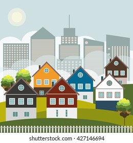 Colorful Houses, Real Estate Concept