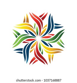Colorful human community logo, vector logo template