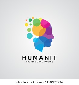 Colorful human digital logo template
