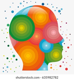 Colorful human head icon