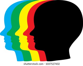 Colorful Human Head Illustration