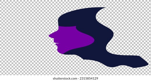 Farbige menschliche Kopfsilhouette. Vektorgrafik. Einzeln auf transparentem Hintergrund.