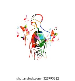 Colorful human organs design