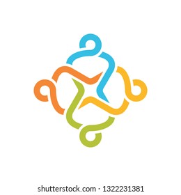 colorful human resource Crowd People Connection Relathionship Community Logo Design Inspiration