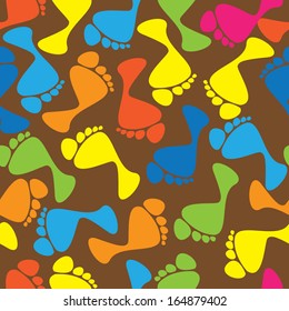 colorful human traces seamless pattern
