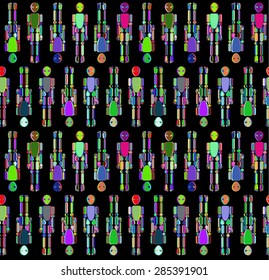 colorful humanoid pattern