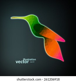 Colorful hummingbird, abstract futuristic art, stylish illustration eps10