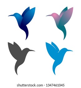 Colorful Hummingbird Colibri Bird Flying Logo Symbol