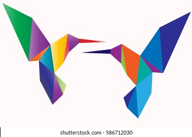 colorful Hummingbird on a white background