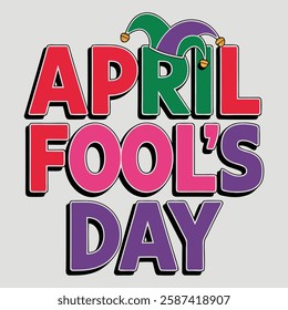 Colorful and humorous April Fool's Day vector design with joke props, clown faces, laughing emojis, and prank-related graphics perfect for greeting cards, posters, and social media .