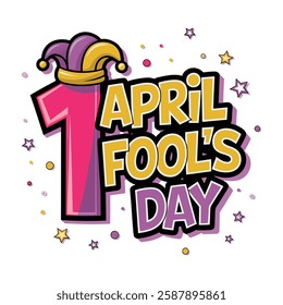 Colorful and humorous April Fool's Day vector design with joke props, clown faces, laughing emojis, and prank-related graphics perfect for greeting cards, posters, and social media.