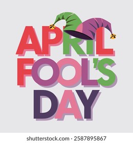 Colorful and humorous April Fool's Day vector design with joke props, clown faces, laughing emojis, and prank-related graphics perfect for greeting cards, posters, and social media.