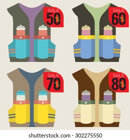 Colorful  Hydration Vest On Sale Vector Illustration