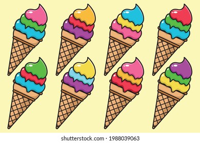 colorful ice cream bundle collection