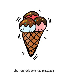 colorful ice cream cartoon illustration icons vector.