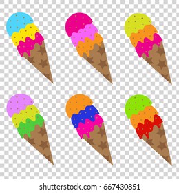 colorful ice cream cone set