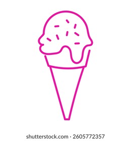 Colorful ice cream cone with sprinkles create a fun summer treat