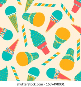 Colorful ice cream with a delicious flavor