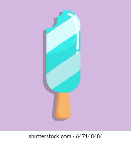Colorful ice cream flat icon design. Vector illustration 