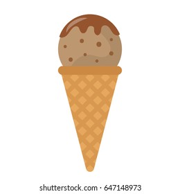 Colorful ice cream flat icon design. Vector illustration 