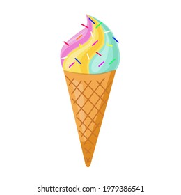 Colorful Ice cream. Flat style vector illustration design