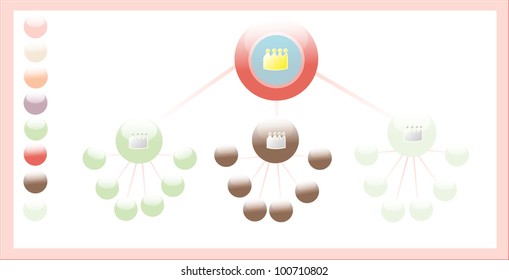 Colorful ice cream Flowchart Vector